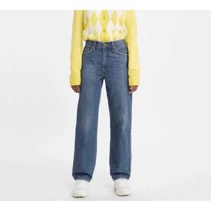 Levis Dad Jean Womens 30 Blue Straight Leg High Rise Retro Premium Denim